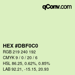 Color code: HEX #DBF0C0 | qconv.com