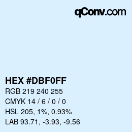 Color code: HEX #DBF0FF | qconv.com