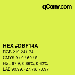 Farbcode: HEX #DBF14A | qconv.com