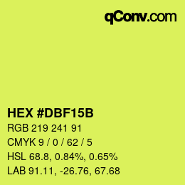 Color code: HEX #DBF15B | qconv.com