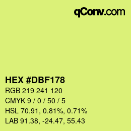 カラーコード: HEX #DBF178 | qconv.com