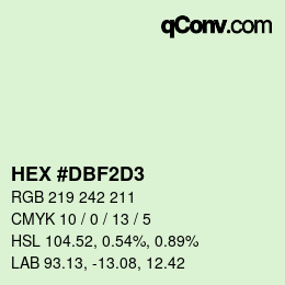 カラーコード: HEX #DBF2D3 | qconv.com