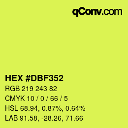 Color code: HEX #DBF352 | qconv.com