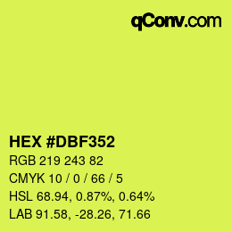 Color code: HEX #DBF352 | qconv.com