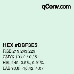Color code: HEX #DBF3E5 | qconv.com