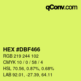 カラーコード: HEX #DBF466 | qconv.com
