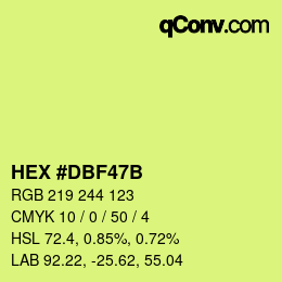 Color code: HEX #DBF47B | qconv.com
