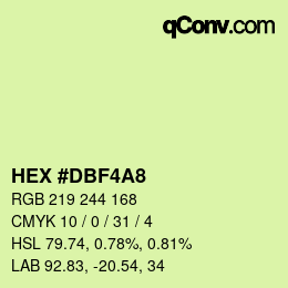 Color code: HEX #DBF4A8 | qconv.com