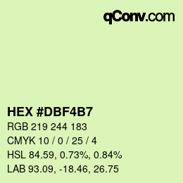 カラーコード: HEX #DBF4B7 | qconv.com