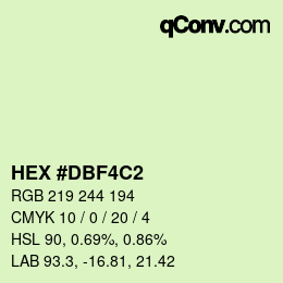 Color code: HEX #DBF4C2 | qconv.com