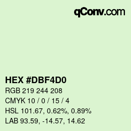 カラーコード: HEX #DBF4D0 | qconv.com