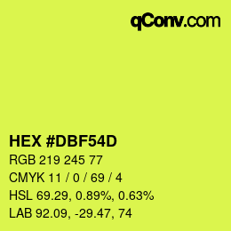 カラーコード: HEX #DBF54D | qconv.com