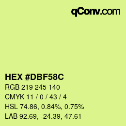カラーコード: HEX #DBF58C | qconv.com