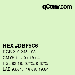 カラーコード: HEX #DBF5C6 | qconv.com