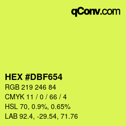 Color code: HEX #DBF654 | qconv.com