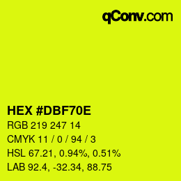 Color code: HEX #DBF70E | qconv.com