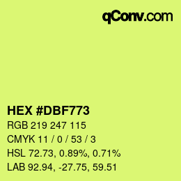 カラーコード: HEX #DBF773 | qconv.com