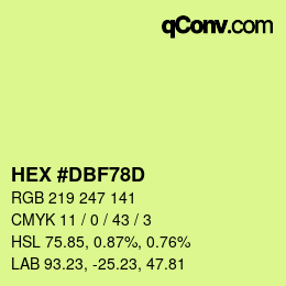 Color code: HEX #DBF78D | qconv.com