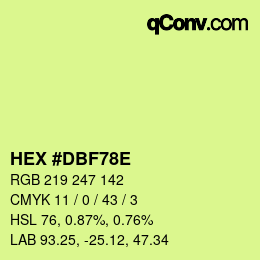 Color code: HEX #DBF78E | qconv.com