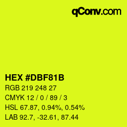 Color code: HEX #DBF81B | qconv.com