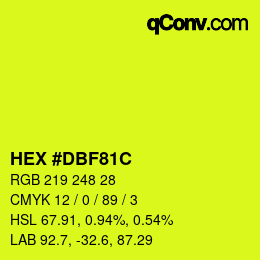 Farbcode: HEX #DBF81C | qconv.com