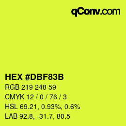 カラーコード: HEX #DBF83B | qconv.com