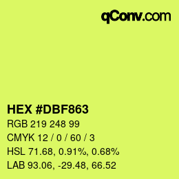 カラーコード: HEX #DBF863 | qconv.com