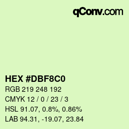 カラーコード: HEX #DBF8C0 | qconv.com