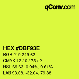 Color code: HEX #DBF93E | qconv.com