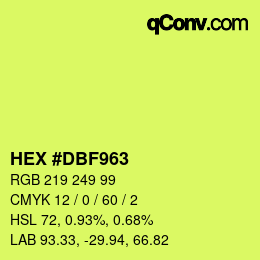 颜色代码: HEX #DBF963 | qconv.com