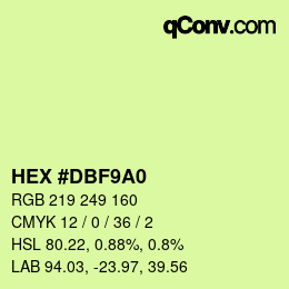 Color code: HEX #DBF9A0 | qconv.com