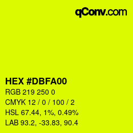 Color code: HEX #DBFA00 | qconv.com