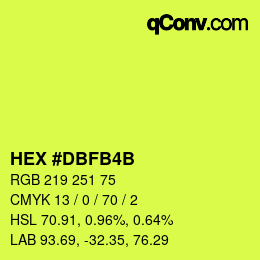颜色代码: HEX #DBFB4B | qconv.com