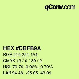 カラーコード: HEX #DBFB9A | qconv.com