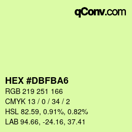 Color code: HEX #DBFBA6 | qconv.com
