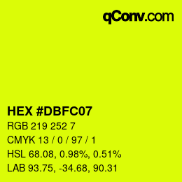 Color code: HEX #DBFC07 | qconv.com