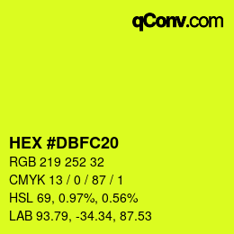カラーコード: HEX #DBFC20 | qconv.com