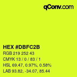 カラーコード: HEX #DBFC2B | qconv.com