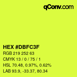 カラーコード: HEX #DBFC3F | qconv.com