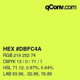 カラーコード: HEX #DBFC4A | qconv.com
