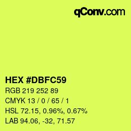 カラーコード: HEX #DBFC59 | qconv.com