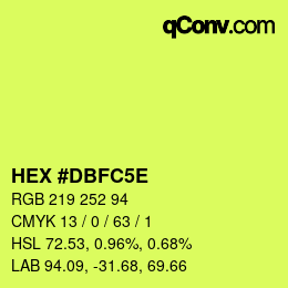 Farbcode: HEX #DBFC5E | qconv.com