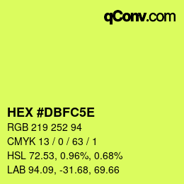 Color code: HEX #DBFC5E | qconv.com