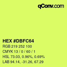 カラーコード: HEX #DBFC64 | qconv.com