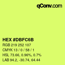 カラーコード: HEX #DBFC6B | qconv.com