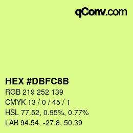 Color code: HEX #DBFC8B | qconv.com
