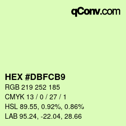 カラーコード: HEX #DBFCB9 | qconv.com