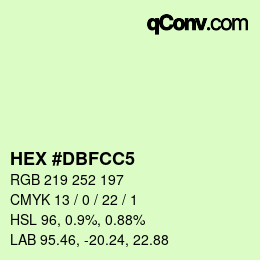 カラーコード: HEX #DBFCC5 | qconv.com