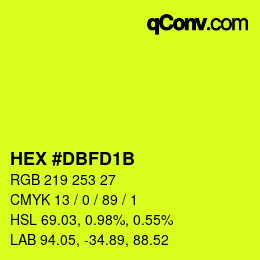 カラーコード: HEX #DBFD1B | qconv.com