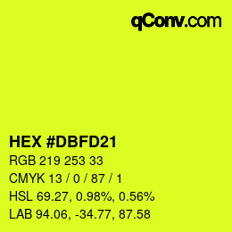 Color code: HEX #DBFD21 | qconv.com